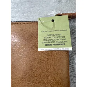 Vegan Leather Cosmetic Pouch Tan Zip Clutch Travel Makeup Organizer Bag NWT thumbnail 7