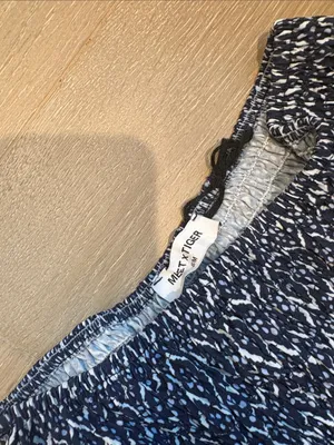Navy and White Diamond Print Smocked Skirt thumbnail 2