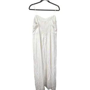NWT Abercrombie & Fitch A&F Camille Satin Maxi Dress White XL Petite Bridal thumbnail 3