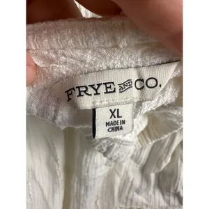 Frye and Co Womens White Textured Tiered Babydoll Puff Sleeve Dress XL thumbnail 4