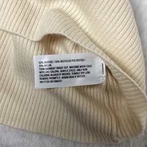 A New Day Womens XL Cream Ribbed Knit Long Sleeve Square Neck Top NWT thumbnail 4