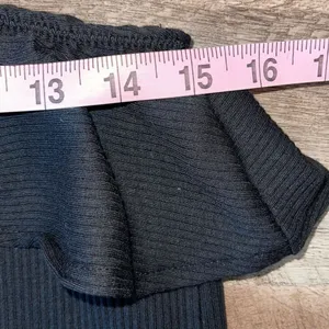 J.Crew Womens Ribbed Ruffled Neck One Shoulder Top Blouse Black‎ Size Medium NWT thumbnail 9