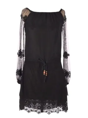 new Chaser ✶ Vintage Inspired Lace Off Shoulder Boho Cocktail Dress ✶ Black ✶ XS thumbnail 3
