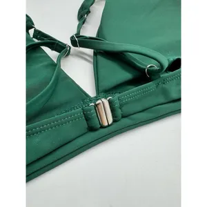 NWOT Forest Green Triangle High Cut Bikini Swimsuit Women’s Size Small thumbnail 5