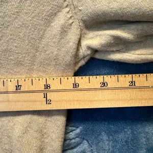 1812 | J.Crew Mercantile V-Neck Cotton Knit Sweater‎ Tan Women Small thumbnail 3