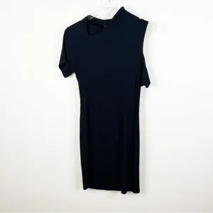 NWT LNA‎ Zuki Rib Knit Mini Dress Women's Size M Black Going Out thumbnail 3