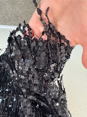 Lulus Black Sequined Mini Shift Dress Womens L Glam Party Holiday Sleeveless NWT thumbnail 6