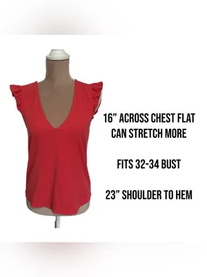 EVEREVE Pink Ruffle Sleeve V-Neck Top Womens Size Small Stretchy Knit Blouse thumbnail 10