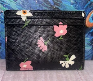 NWT Kate Spade Black Floral Card Holder thumbnail 4
