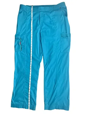 Beyond Scrubs XLG Teal Blue Cargo Scrub Pants Stretch Medical Uniform thumbnail 4
