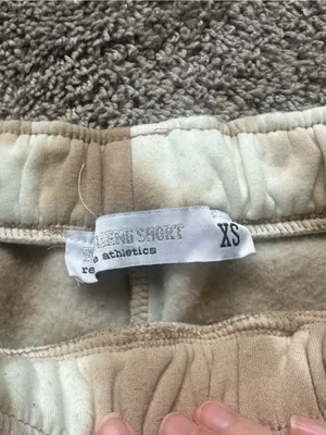 refuge Tie-Dye Athletic Shorts in Cream and Tan thumbnail 4