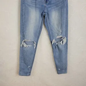 American Eagle Blue Distressed Mom Jean Ripped Knee Fashion thumbnail 4