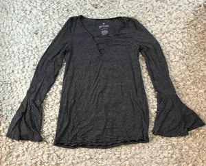 AE flare sleeve stripe soft sexy tee XS thumbnail 1