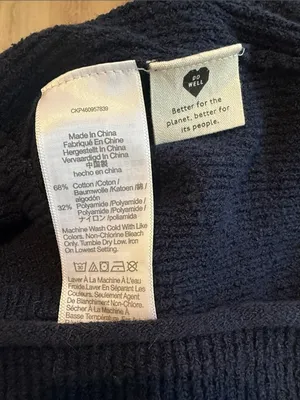 NWT Madewell Navy Blue Knot Cotton Ribbed Cropped Tank Top Medium thumbnail 3
