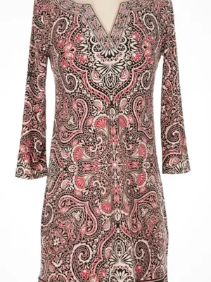 White House Black Market Dress XXS Paisley Autumn Wedding Guest Black Red thumbnail 5