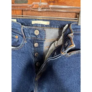Levi’s Wedgie Straight Jeans High Rise Button Fly Dark Wash Streetwear Casual 28 thumbnail 4