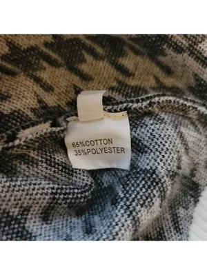 Black and White Houndstooth Women's Top EUC Cotton Blend thumbnail 2