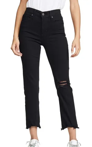 $98 Levi's Women's Premium 724 High Rise Straight Crop Jeans - Size 28 - Black thumbnail 1
