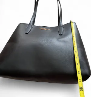 kate spade Black Leather Double-Handle Tote with Gold Logo thumbnail 7