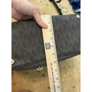 Michael Kors Jet Set Tote Bag Signature Brown Monogram Coated Canvas Preppy thumbnail 11