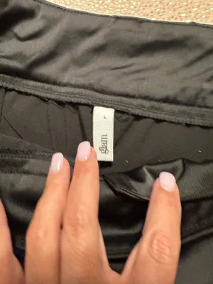 Glam Black satin mini skirt thumbnail 4