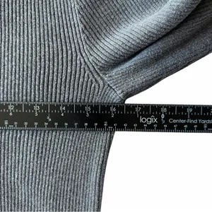 Lauren Ralph Lauren Women’s M Gray Ribbed Cotton Turtleneck Sweater LRL Classic thumbnail 7