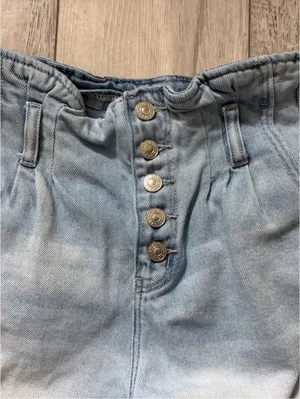 American Eagle High-Waist Coastal Cowgirl Western Eco Cotton Denim shorts 4 thumbnail 5