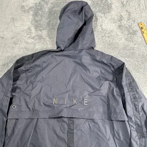 Vintage Nike Jacket Woman's SZ S Blue Windbreaker Rain Coat Y2K 90s Spellout thumbnail 10