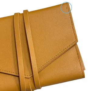 Glass Ladder Co Katherine Tech Travel Pouch Organizer Roll Up Honey Leather 7x5" thumbnail 3