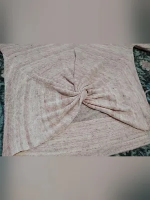 Veronica Beard Pink Twist-Front V-Neck Sweater thumbnail 2