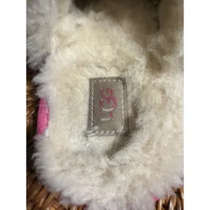 UGG Coquette Pink Suede‎ Sheepskin Fur Slide Slippers 5BSQLF Womens 5 thumbnail 4