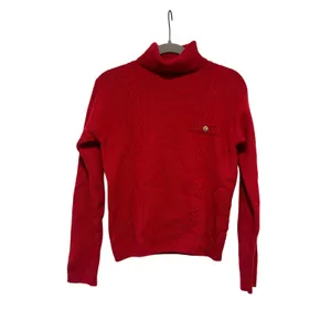 SK & Company Women's Red Angora Wool Cable Knit Turtleneck Sweater M thumbnail 2