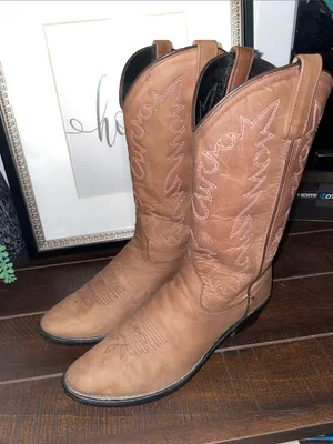 Old West SCL 7014 Leather Women's Western Cowgirl Heeled Boots Size 8 thumbnail 4