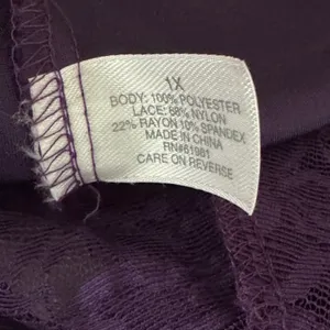 1X Purple Satin Lace Chemise Slip Dress Curvy Romantic Whimsigoth Dark Fairy thumbnail 3