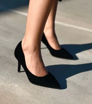 Suede Black Pumps Size 10 thumbnail 3