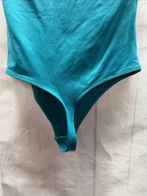 Aritzia Oxidized Teal Original Contour Esteem Square Neck Bodysuit Size XS thumbnail 13