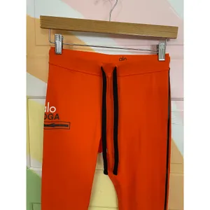 Alo Yoga Orange Logo Side Stripe Drawstring Leggings Women’s Small thumbnail 2