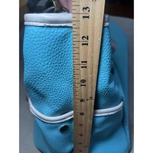 Nicole Miller Tote Bag Womens Large Turquoise PVC Shoulder Travel Zip Studded thumbnail 16