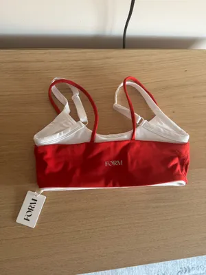 FORM Activewear Double Layer Bra in Cherry Red Size XS thumbnail 2