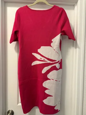 Nina Leonard Floral V-Neck Dress Size Large NWOT thumbnail 3