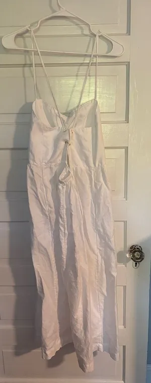 Women’s White Linen Blend Beach Dress thumbnail 1