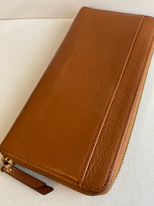 Brown Leather Zip Around Wallet thumbnail 5