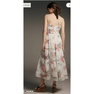 Anthropologie The Somerset strapless dress Ivory Petite XXS Prom Wedding Cottage thumbnail 3