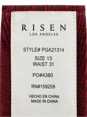 Risen Jeans Size 13/31 Brick Red Corduroy High Rise Wide Leg Pants thumbnail 4