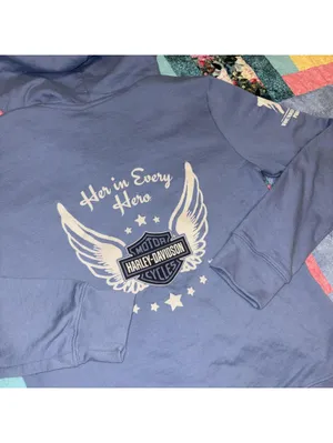Harley-Davidson Wounded Warrior Project Woman’s Small Blue Hoodie Sweatshirt thumbnail 3