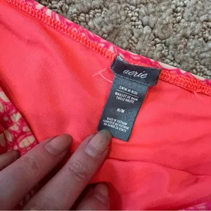High Waist Hipster Swim Bikini Bottom Coral Pink Medium thumbnail 3