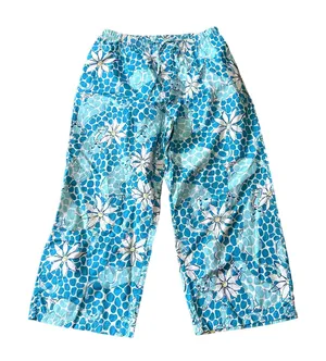Lilly Pultizer Vintage V2K Blue TIger Floral Jungle Print Pants Size Medium thumbnail 1
