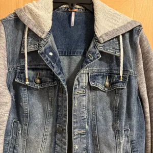 Free People denim knit jacket thumbnail 4