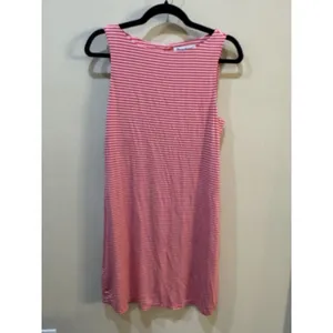 Tommy Bahama Cassia Red Pink Striped‎ Sleeveless Keyhole Back Shift Dress thumbnail 3