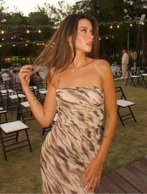 Zara Dress maxi mesh bodycon cheetah animal print Leopard evening date casual thumbnail 9